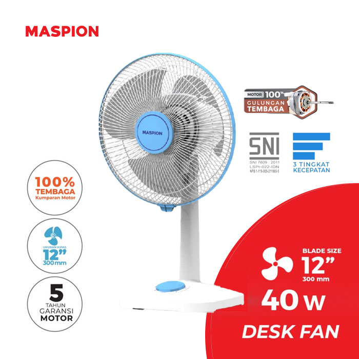 Maspion Kipas Angin Meja Desk Fan 12 Inch - EX308 Putih